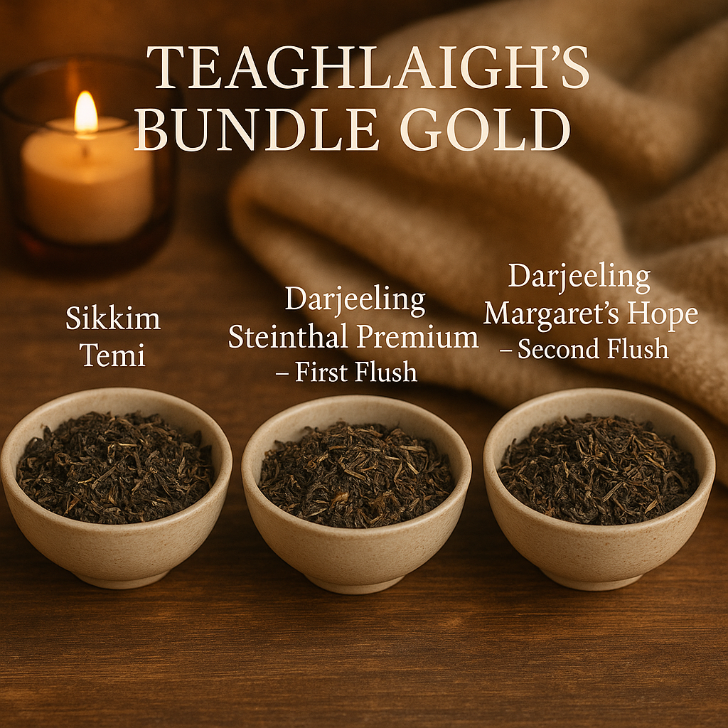 Bundle Gold – First & Second Flush Highlights – 3 Premium-Schwarztees à 250 g