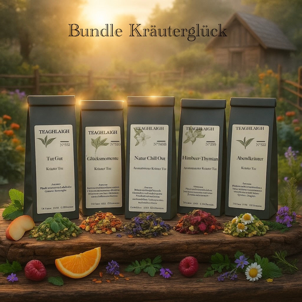 Bundle Kräuterglück – Ausgewogene Kräuterteemischungen – 5 Sorten à 100 g