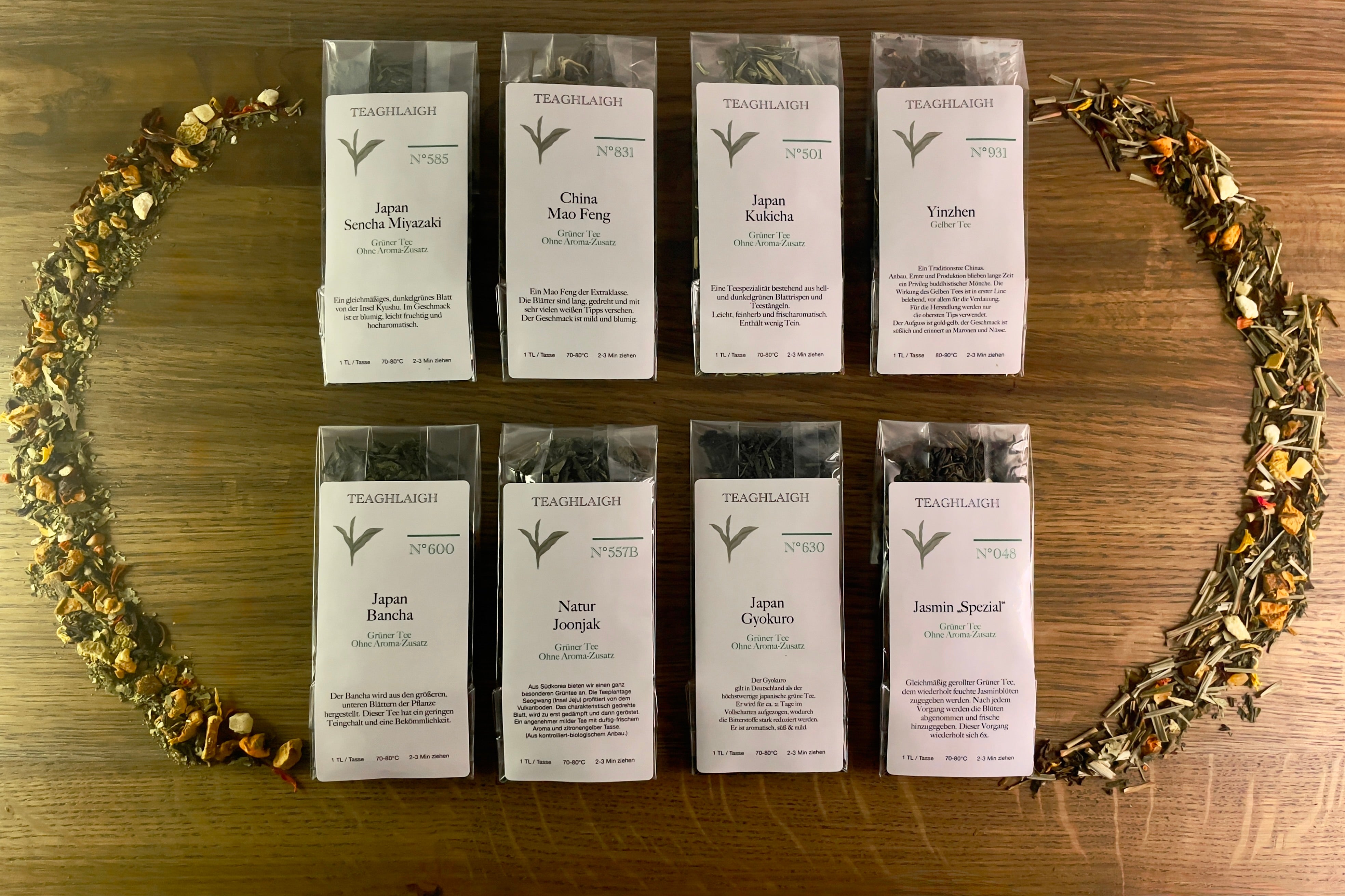 Probenset - Grüner Tee - 8 Proben á 20g