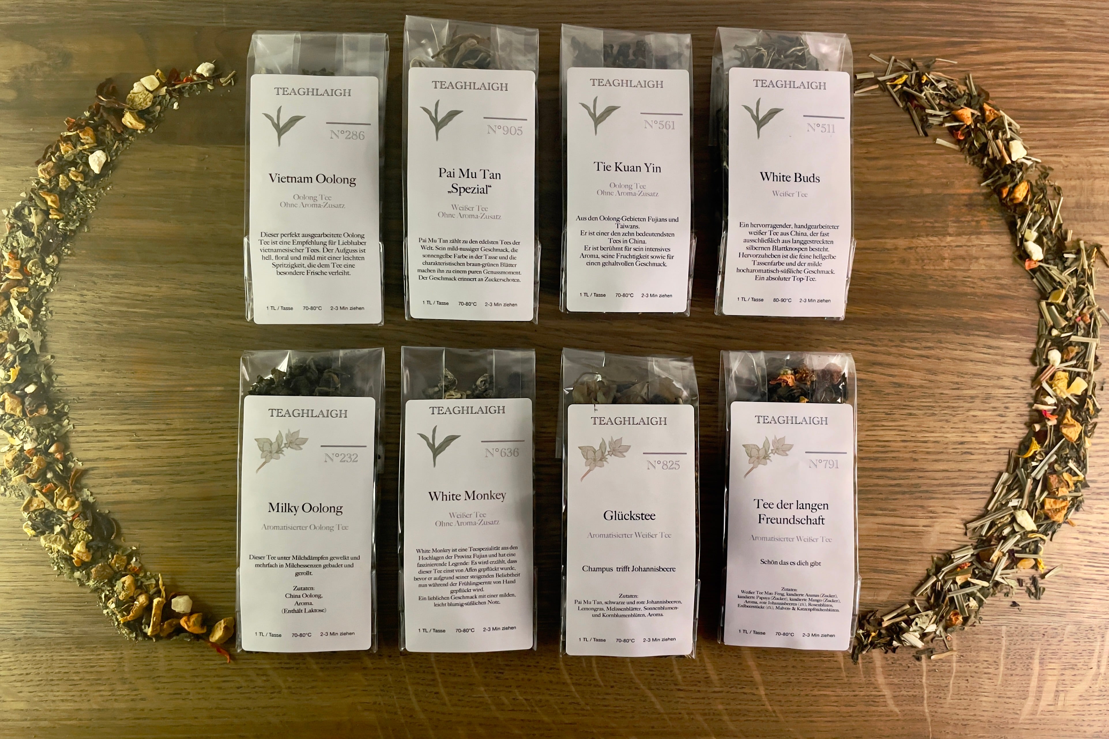 Probenset - Weißer Tee / Oolong - 8 Proben á 20g